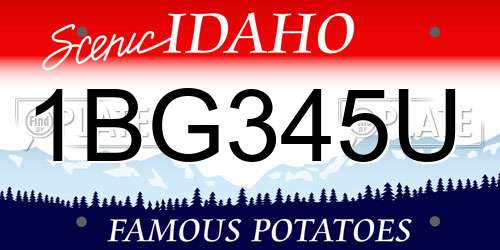 1BG345U Idaho License Plate