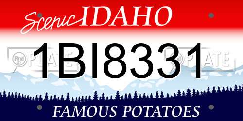 1BI8331 Idaho License Plate
