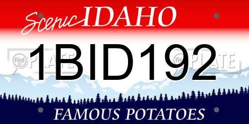 1BID192 Idaho License Plate