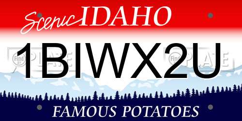 1BIWX2U Idaho License Plate