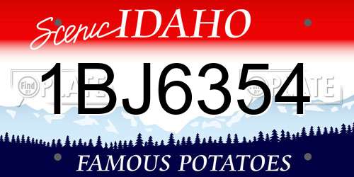 1BJ6354 Idaho License Plate