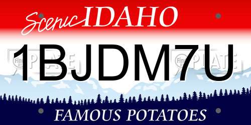 1BJDM7U Idaho License Plate