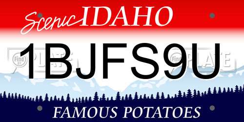1BJFS9U Idaho License Plate