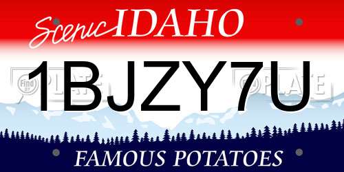 1BJZY7U Idaho License Plate