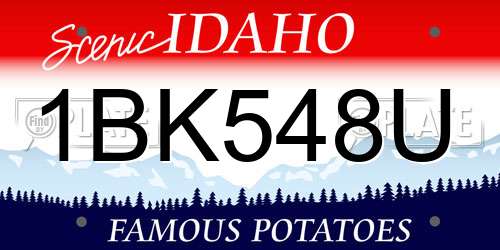1BK548U Idaho License Plate