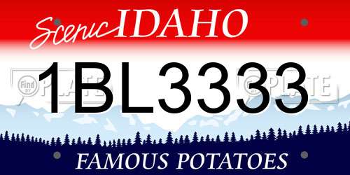 1BL3333 Idaho License Plate