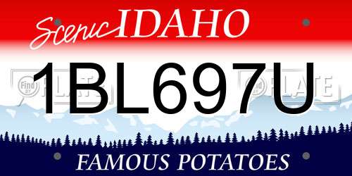 1BL697U Idaho License Plate