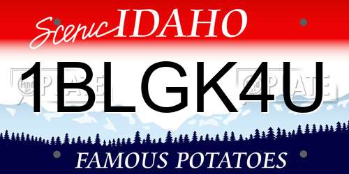 1BLGK4U Idaho License Plate