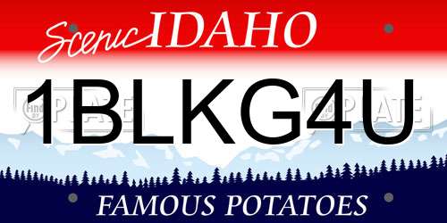 1BLKG4U Idaho License Plate