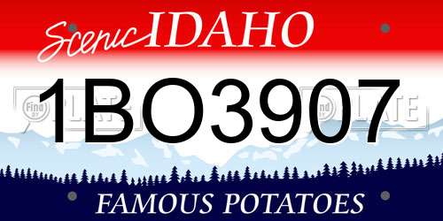 1BO3907 Idaho License Plate