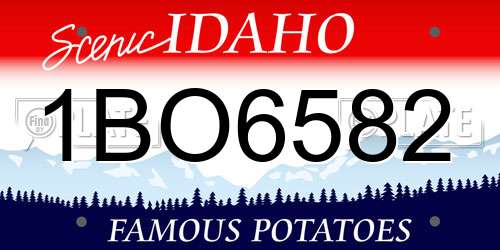 1BO6582 Idaho License Plate