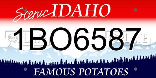 1BO6587 Idaho License Plate