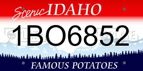 1BO6852 Idaho License Plate