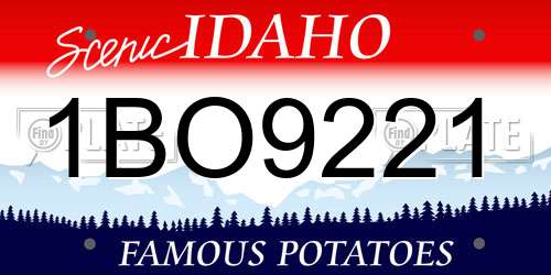 1BO9221 Idaho License Plate