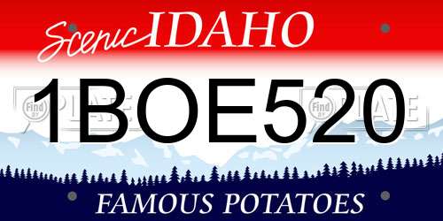 1BOE520 Idaho License Plate