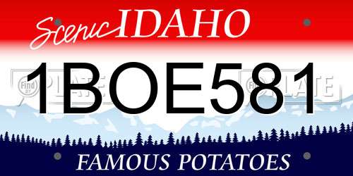 1BOE581 Idaho License Plate