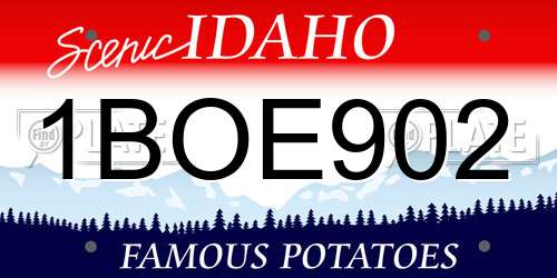1BOE902 Idaho License Plate