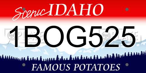 1BOG525 Idaho License Plate