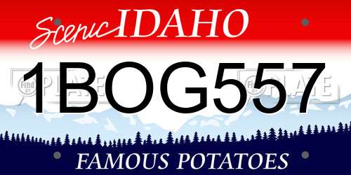 1BOG557 Idaho License Plate