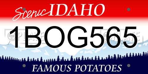 1BOG565 Idaho License Plate