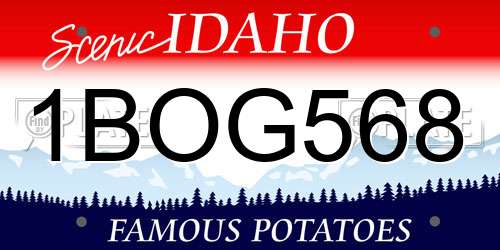 1BOG568 Idaho License Plate