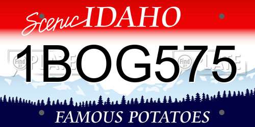 1BOG575 Idaho License Plate