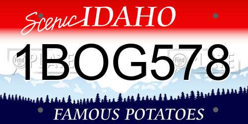 1BOG578 Idaho License Plate