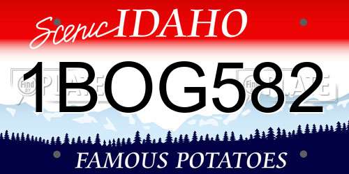 1BOG582 Idaho License Plate