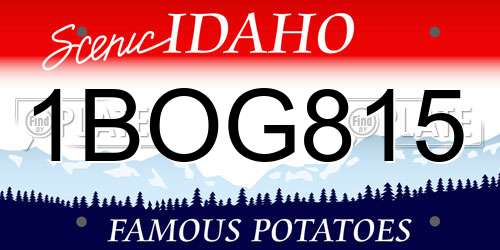 1BOG815 Idaho License Plate