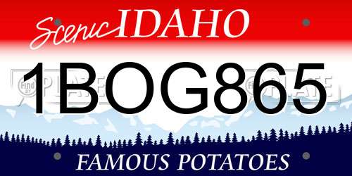 1BOG865 Idaho License Plate
