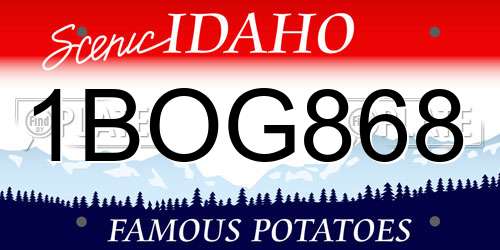1BOG868 Idaho License Plate