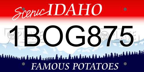 1BOG875 Idaho License Plate
