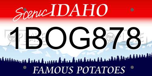 1BOG878 Idaho License Plate