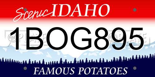 1BOG895 Idaho License Plate