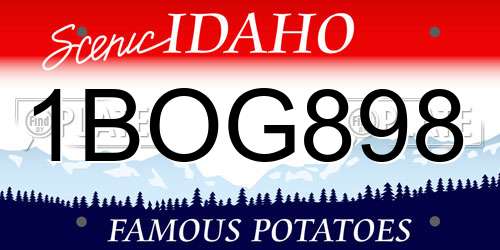 1BOG898 Idaho License Plate