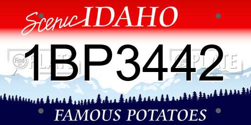 1BP3442 Idaho License Plate