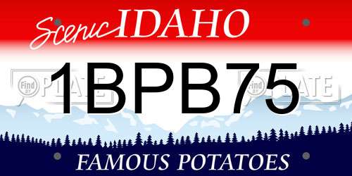 1BPB75 Idaho License Plate
