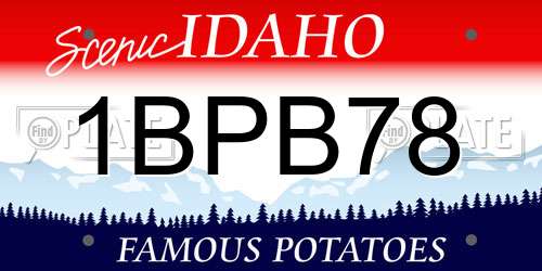 1BPB78 Idaho License Plate