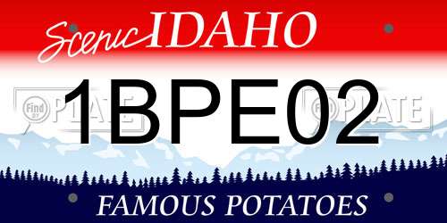 1BPE02 Idaho License Plate