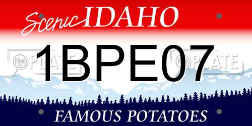 1BPE07 Idaho License Plate