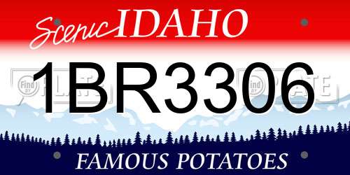 1BR3306 Idaho License Plate