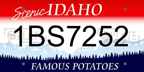1BS7252 Idaho License Plate