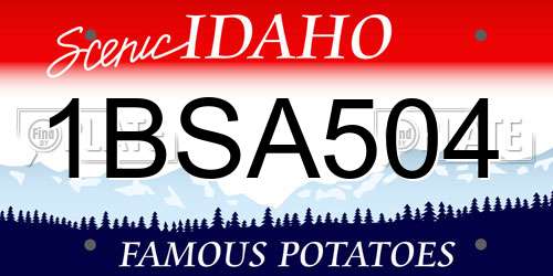 1BSA504 Idaho License Plate