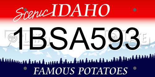 1BSA593 Idaho License Plate