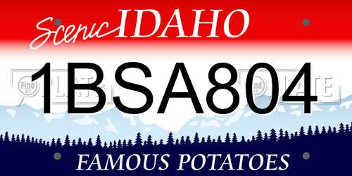 1BSA804 Idaho License Plate