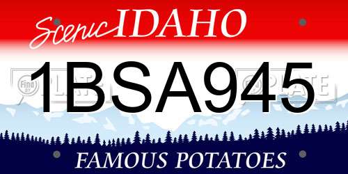 1BSA945 Idaho License Plate