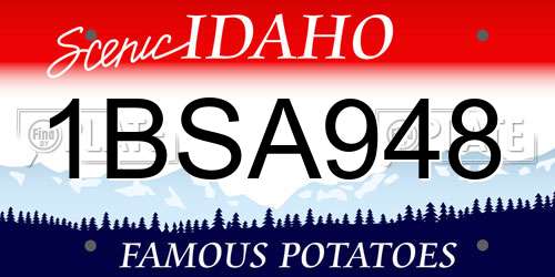 1BSA948 Idaho License Plate