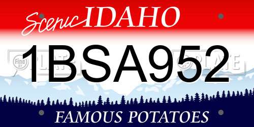 1BSA952 Idaho License Plate