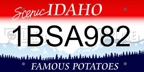 1BSA982 Idaho License Plate