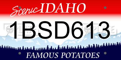 1BSD613 Idaho License Plate